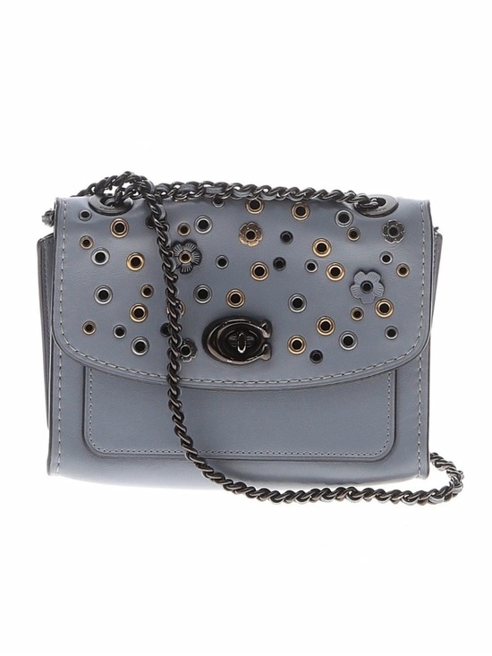 Coach Handbags - Coach Parker 18 Floral Eyelet Crossbody with rivets - Aqua Blue
